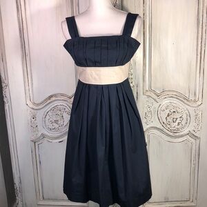 Shuiami 100% Cotton Wide Strap Pleated Front Waist Accented Summer Dress Size S
